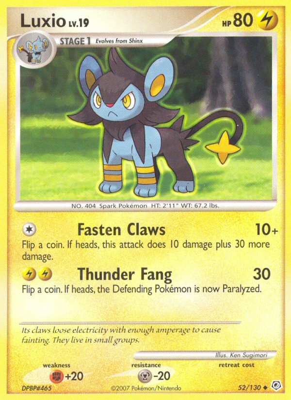 Luxio (52/130) [Diamond & Pearl: Base Set] | Dragon's Lair Comics and Fantasy Houston TX