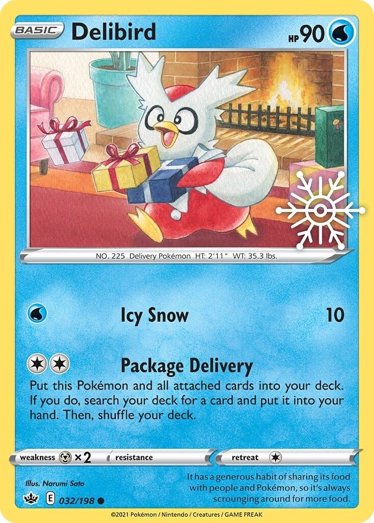 Delibird (032/198) (Holiday Calendar) [Sword & Shield: Chilling Reign] | Dragon's Lair Comics and Fantasy Houston TX