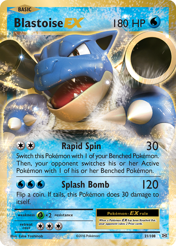 Blastoise EX (21/108) [XY: Evolutions] | Dragon's Lair Comics and Fantasy Houston TX