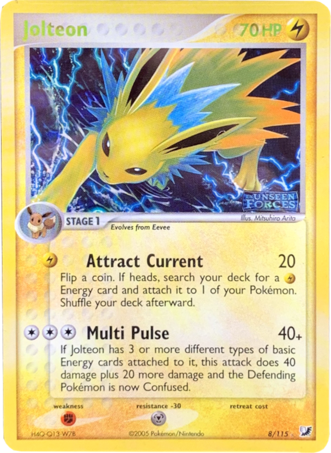 Jolteon (8/115) (Stamped) [EX: Unseen Forces] | Dragon's Lair Comics and Fantasy Houston TX