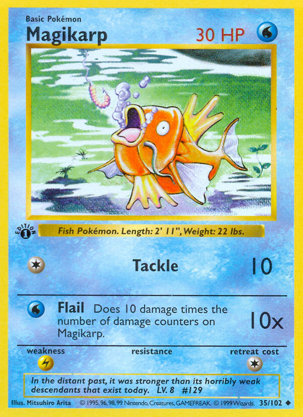 Magikarp (35/102) (Shadowless) [Base Set 1st Edition] | Dragon's Lair Comics and Fantasy Houston TX