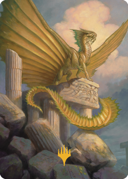 Ancient Gold Dragon Art Card (05) (Gold-Stamped Signature) [Commander Legends: Battle for Baldur's Gate Art Series] | Dragon's Lair Comics and Fantasy Houston TX