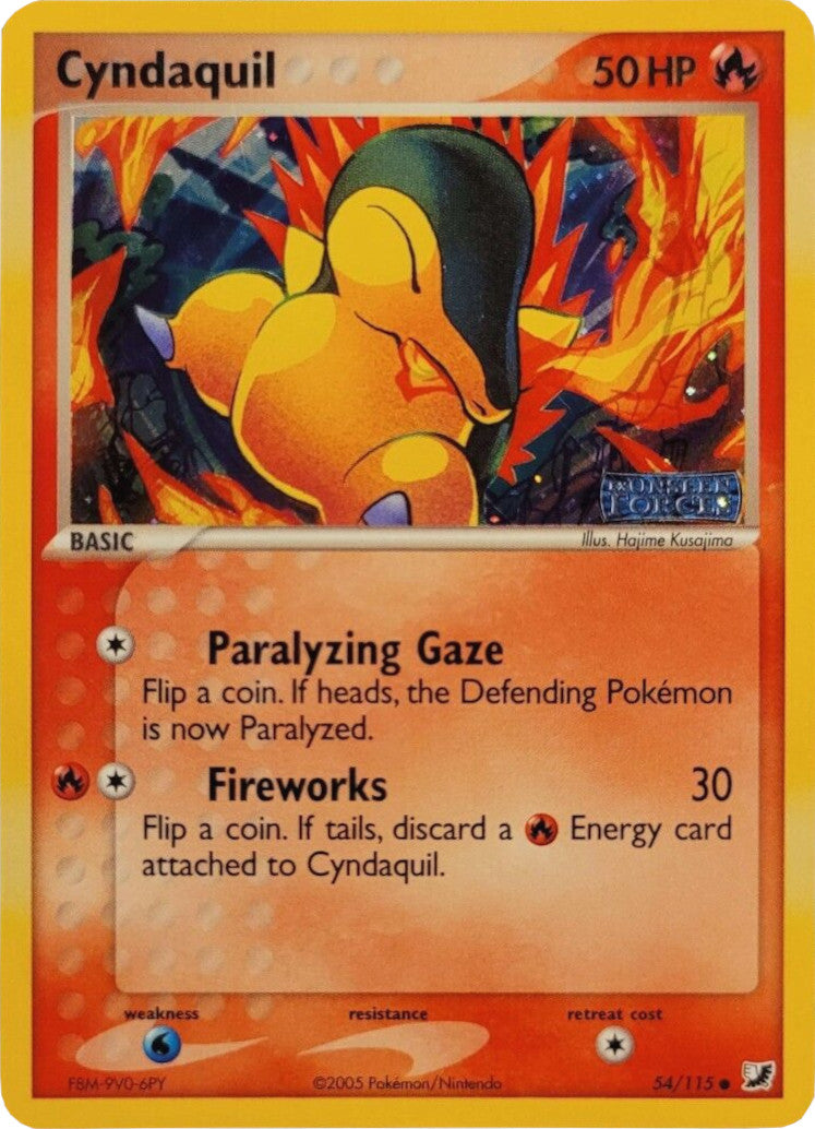 Cyndaquil (54/115) (Stamped) [EX: Unseen Forces] | Dragon's Lair Comics and Fantasy Houston TX