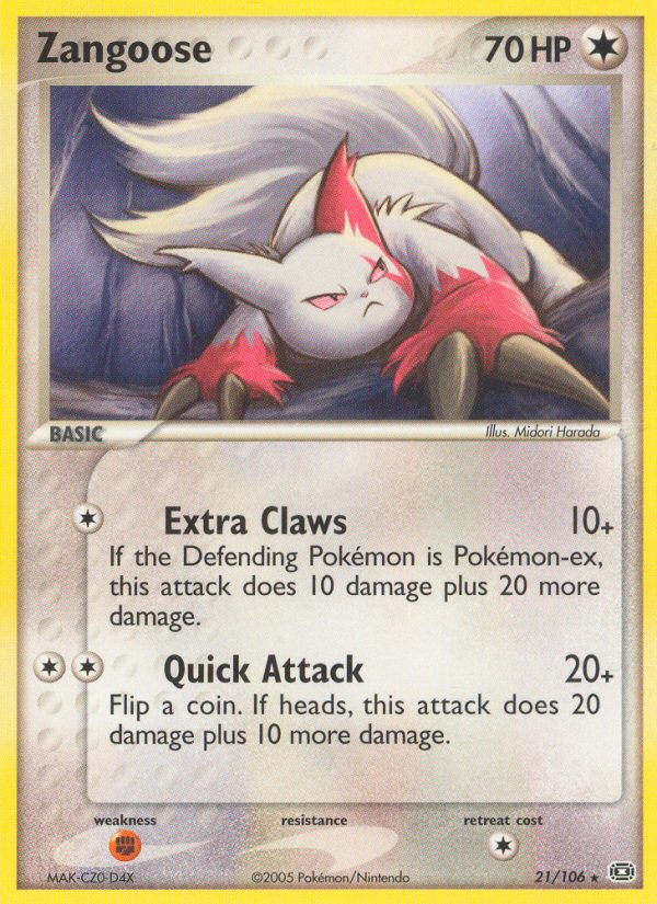 Zangoose (21/106) [EX: Emerald] | Dragon's Lair Comics and Fantasy Houston TX