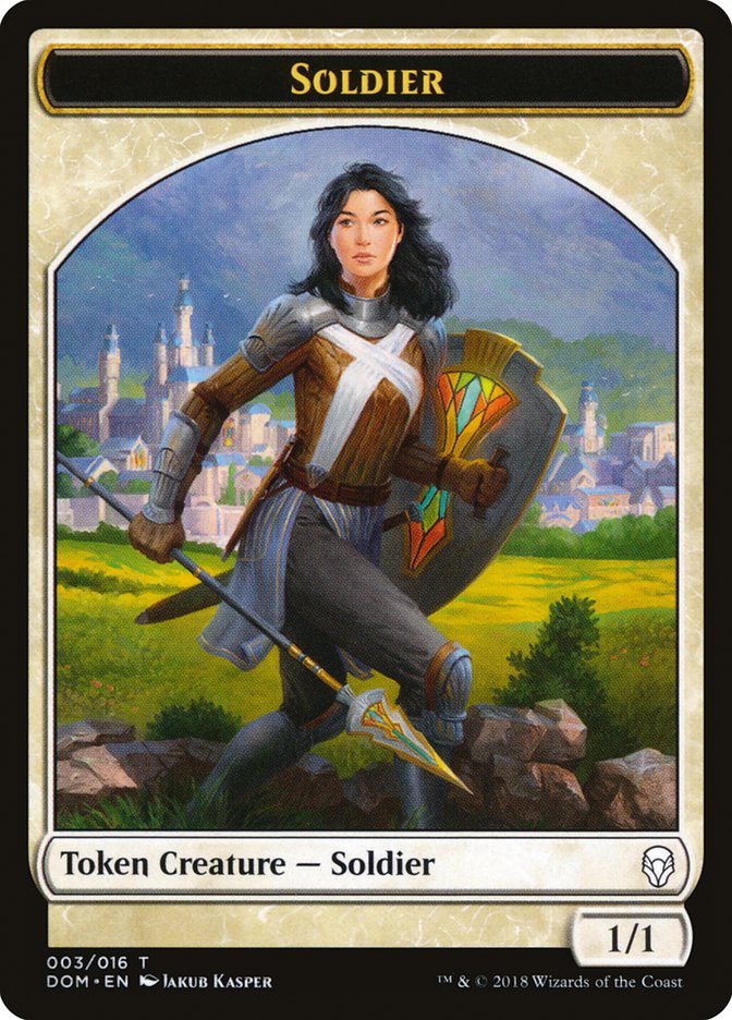 Soldier Token [Dominaria Tokens] | Dragon's Lair Comics and Fantasy Houston TX