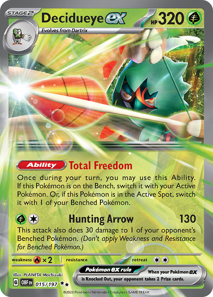 Decidueye ex (015/197) [Scarlet & Violet: Obsidian Flames] | Dragon's Lair Comics and Fantasy Houston TX