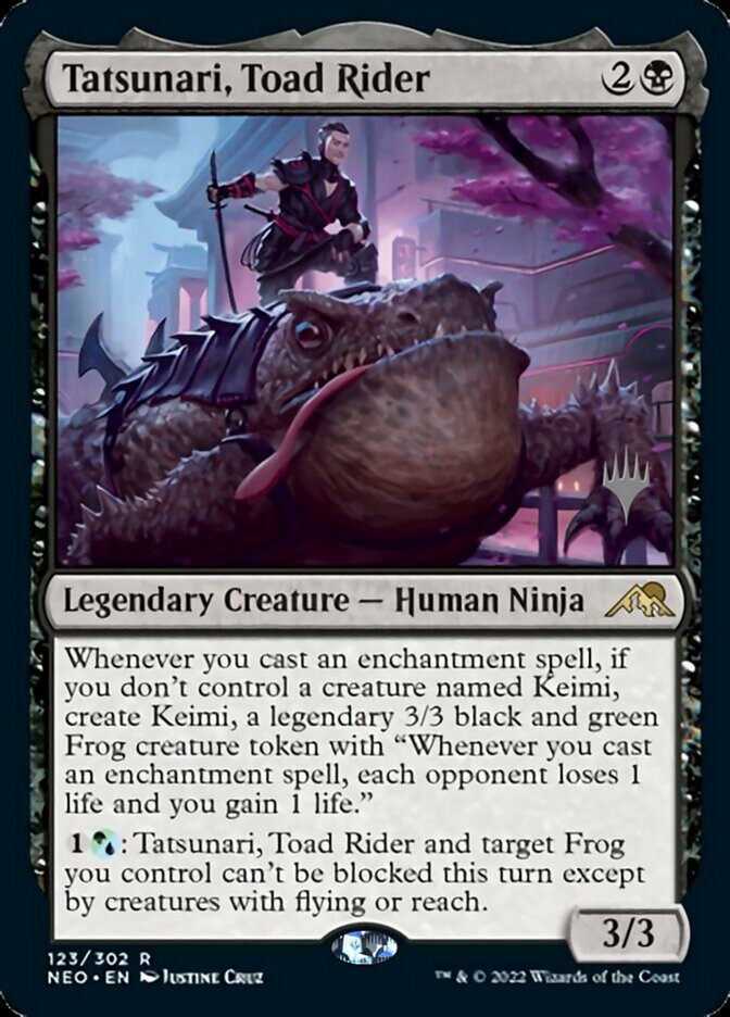 Tatsunari, Toad Rider (Promo Pack) [Kamigawa: Neon Dynasty Promos] | Dragon's Lair Comics and Fantasy Houston TX