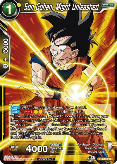 Son Gohan, Might Unleashed (P-349) [Tournament Promotion Cards] | Dragon's Lair Comics and Fantasy Houston TX