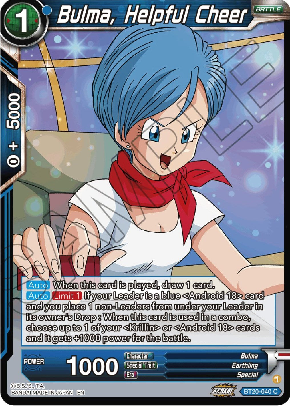 Bulma, Helpful Cheer (BT20-040) [Power Absorbed] | Dragon's Lair Comics and Fantasy Houston TX