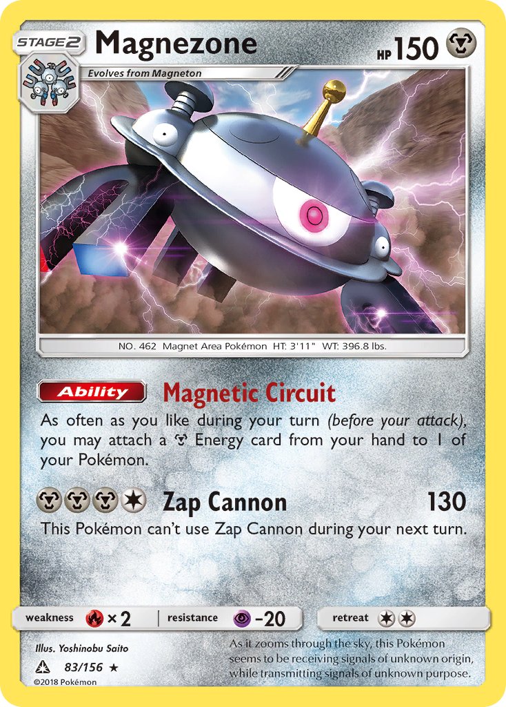 Magnezone (83/156) (Prerelease Kit Exclusive) (Theme Deck Exclusive) [Sun & Moon: Ultra Prism] | Dragon's Lair Comics and Fantasy Houston TX