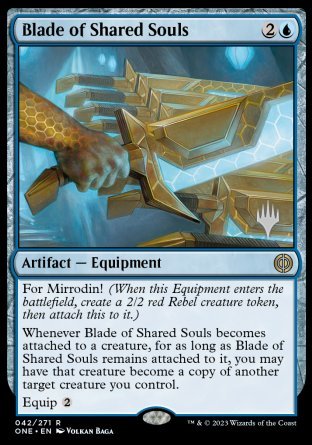 Blade of Shared Souls (Promo Pack) [Phyrexia: All Will Be One Promos] | Dragon's Lair Comics and Fantasy Houston TX