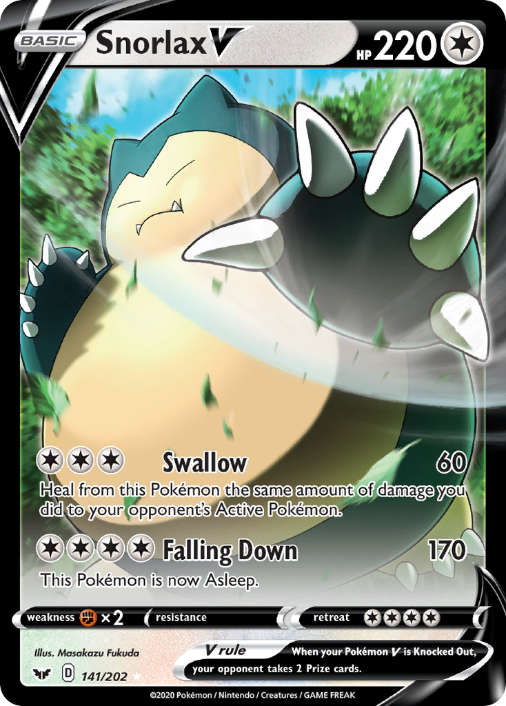 Snorlax V (141/202) (Oversized) [Sword & Shield: Base Set] | Dragon's Lair Comics and Fantasy Houston TX