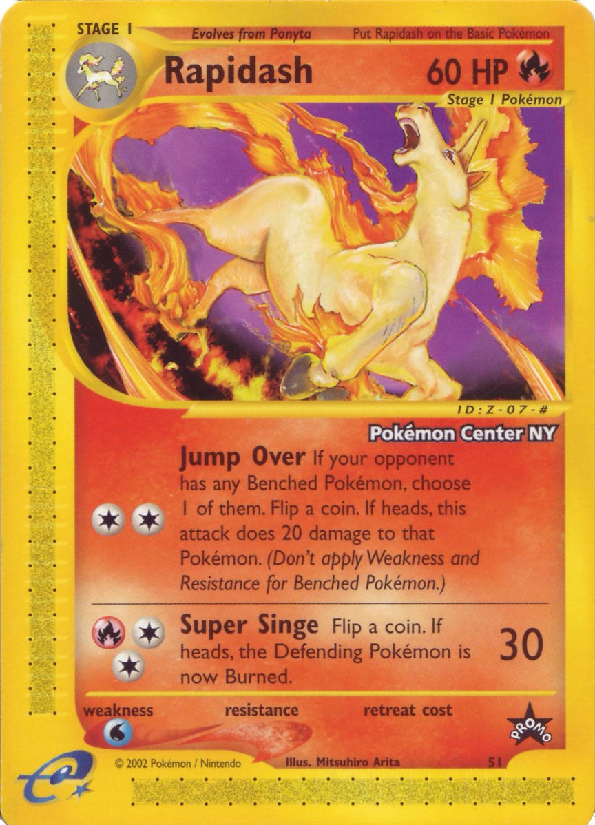 Rapidash (51) (Pokemon Center NY Promo) [Wizards of the Coast: Black Star Promos] | Dragon's Lair Comics and Fantasy Houston TX