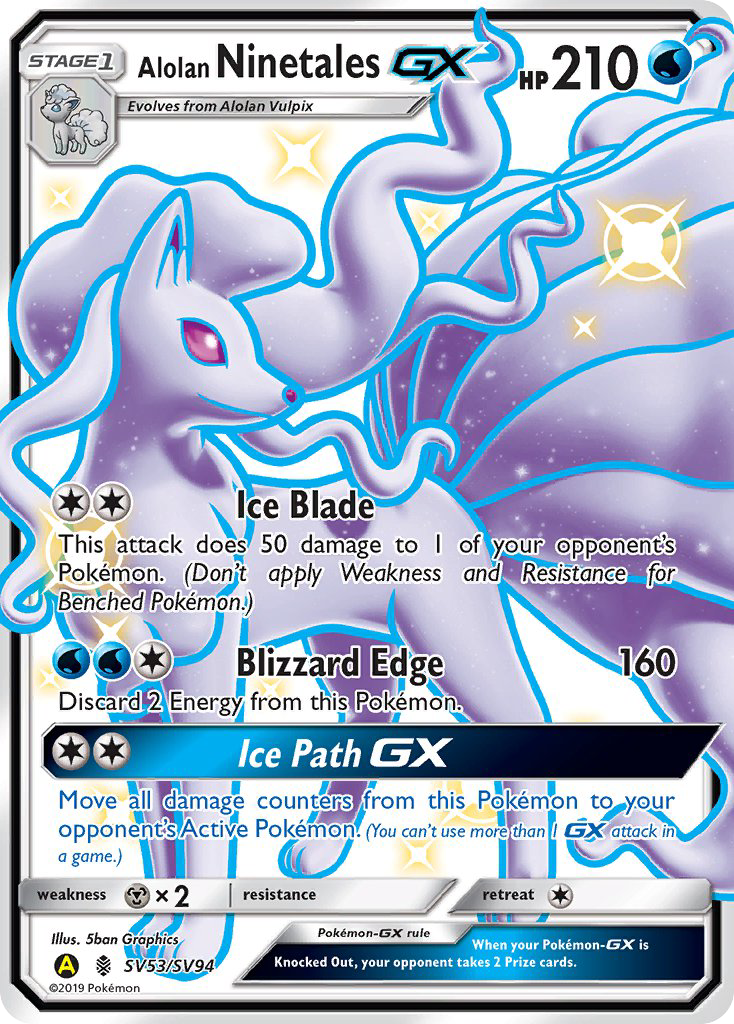 Alolan Ninetales GX (SV53/SV94) [Sun & Moon: Hidden Fates - Shiny Vault] | Dragon's Lair Comics and Fantasy Houston TX