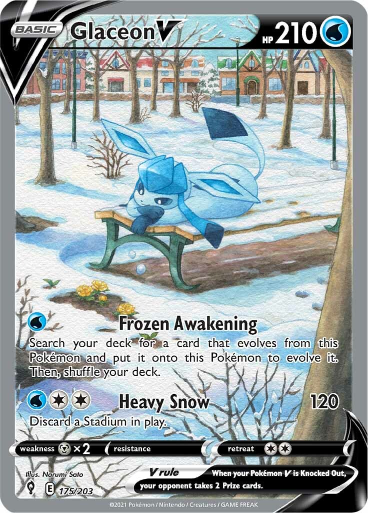 Glaceon V (175/203) [Sword & Shield: Evolving Skies] | Dragon's Lair Comics and Fantasy Houston TX