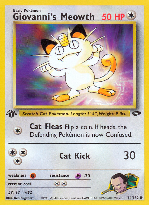 Giovanni's Meowth (74/132) [Gym Challenge 1st Edition] | Dragon's Lair Comics and Fantasy Houston TX