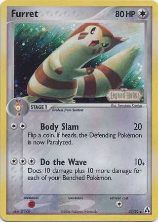 Furret (33/92) (Stamped) [EX: Legend Maker] | Dragon's Lair Comics and Fantasy Houston TX