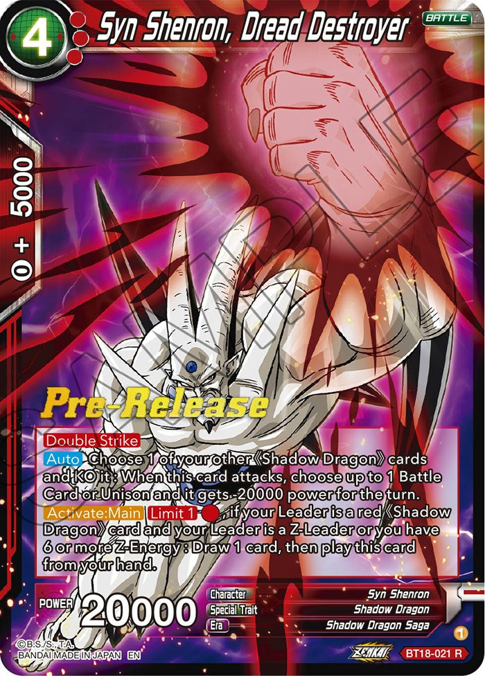 Syn Shenron, Dread Destroyer (BT18-021) [Dawn of the Z-Legends Prerelease Promos] | Dragon's Lair Comics and Fantasy Houston TX