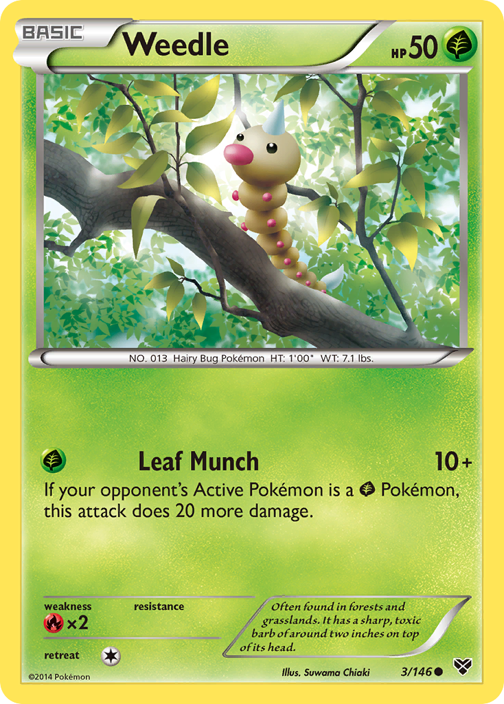 Weedle (3/146) [XY: Base Set] | Dragon's Lair Comics and Fantasy Houston TX