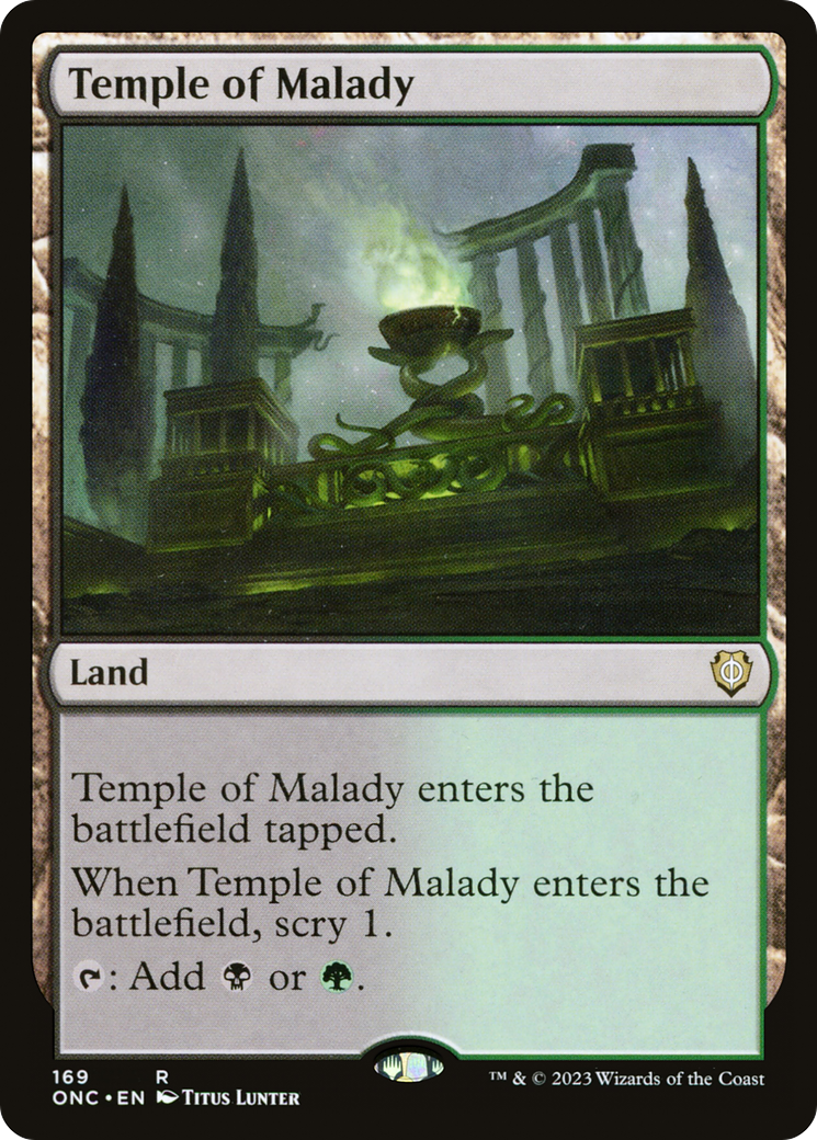 Temple of Malady [Phyrexia: All Will Be One Commander] | Dragon's Lair Comics and Fantasy Houston TX