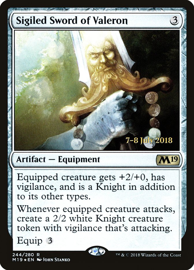 Sigiled Sword of Valeron [Core Set 2019 Prerelease Promos] | Dragon's Lair Comics and Fantasy Houston TX