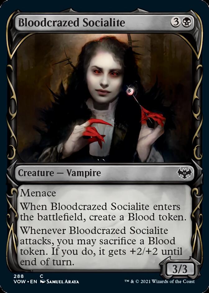 Bloodcrazed Socialite (Showcase Fang Frame) [Innistrad: Crimson Vow] | Dragon's Lair Comics and Fantasy Houston TX