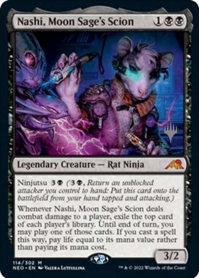 Nashi, Moon Sage's Scion (Promo Pack) [Kamigawa: Neon Dynasty Promos] | Dragon's Lair Comics and Fantasy Houston TX