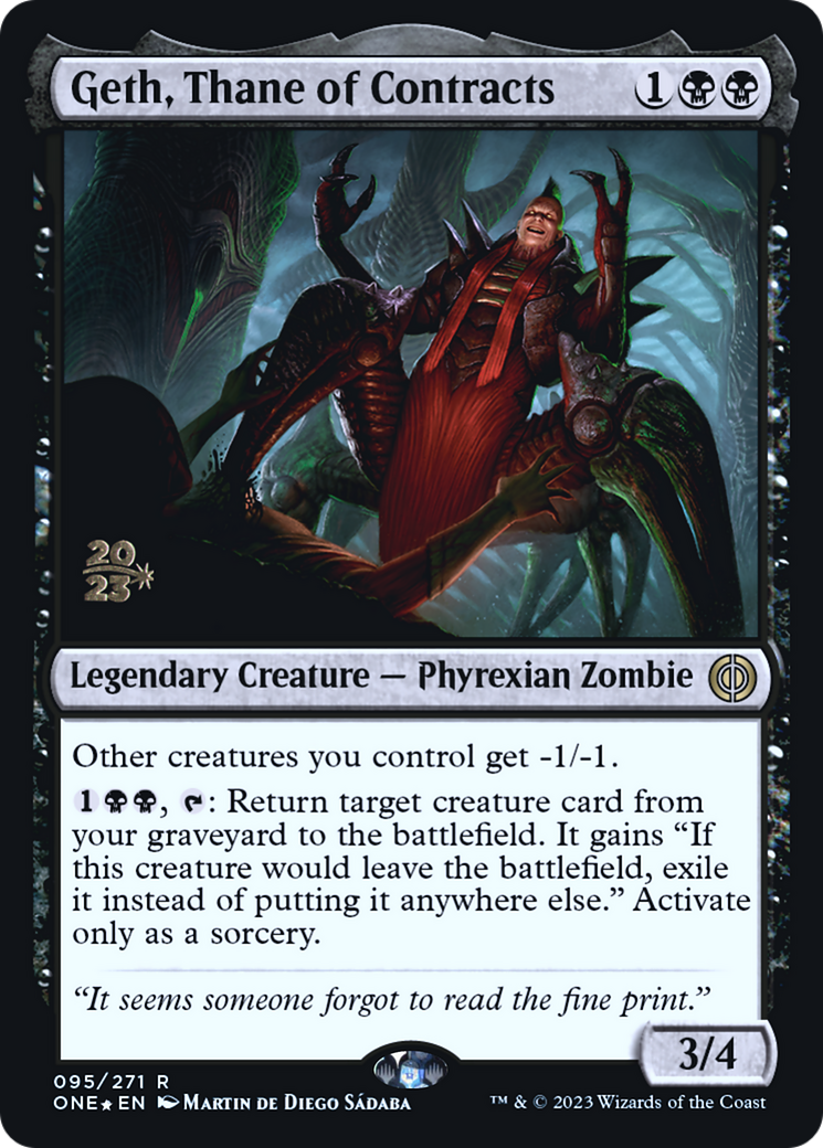 Geth, Thane of Contracts [Phyrexia: All Will Be One Prerelease Promos] | Dragon's Lair Comics and Fantasy Houston TX