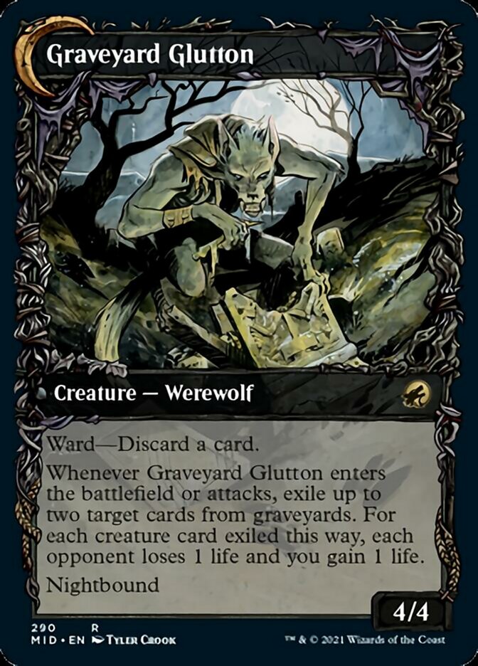 Graveyard Trespasser // Graveyard Glutton (Showcase Equinox) [Innistrad: Midnight Hunt] | Dragon's Lair Comics and Fantasy Houston TX