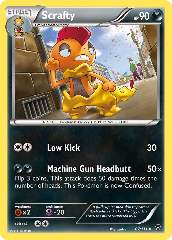 Scrafty (67/111) [XY: Furious Fists] | Dragon's Lair Comics and Fantasy Houston TX