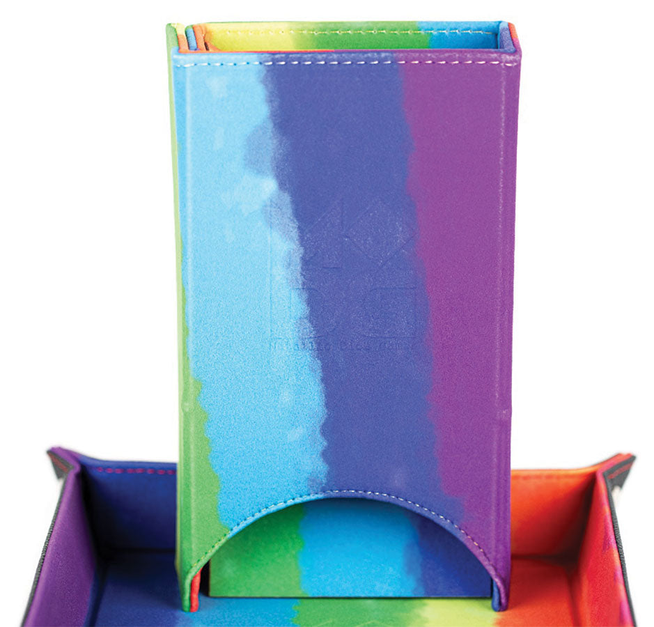 MDG Fold Up Velvet Dice Tower: Watercolor Rainbow | Dragon's Lair Comics and Fantasy Houston TX