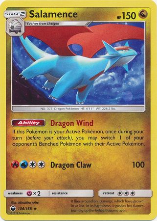 Salamence (106/168) (Cosmos Holo) [Sun & Moon: Celestial Storm] | Dragon's Lair Comics and Fantasy Houston TX