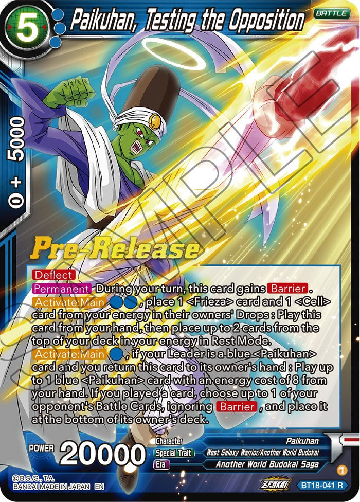 Paikuhan, Testing the Opposition (BT18-041) [Dawn of the Z-Legends Prerelease Promos] | Dragon's Lair Comics and Fantasy Houston TX