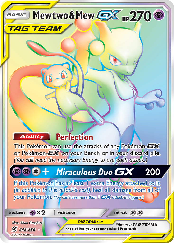 Mewtwo & Mew GX (242/236) [Sun & Moon: Unified Minds] | Dragon's Lair Comics and Fantasy Houston TX