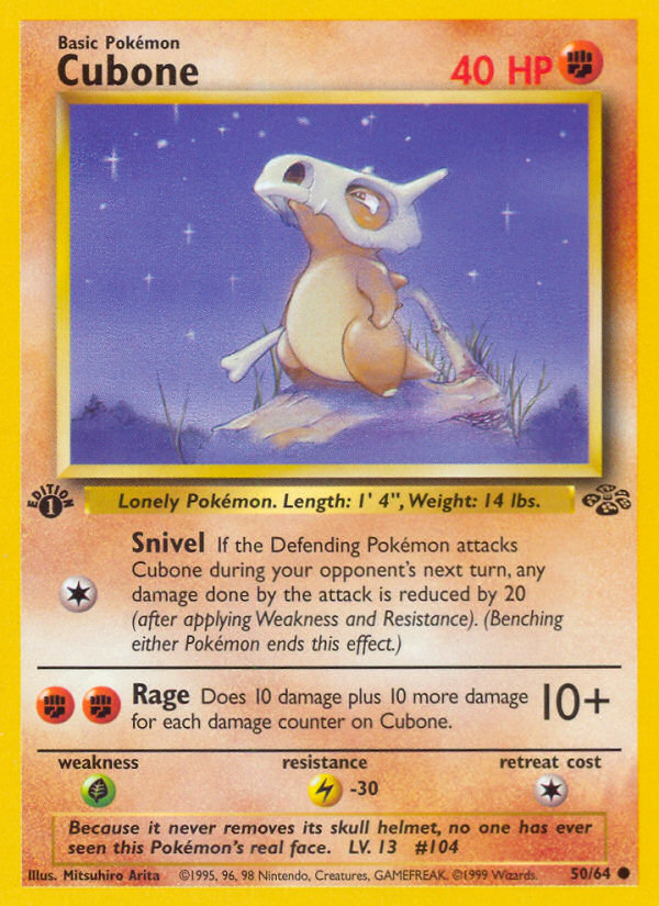 Cubone (50/64) [Jungle 1st Edition] | Dragon's Lair Comics and Fantasy Houston TX