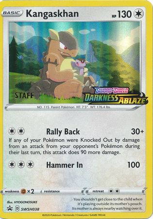 Kangaskhan (SWSH038) (Staff Prerelease Promo) [Sword & Shield: Black Star Promos] | Dragon's Lair Comics and Fantasy Houston TX