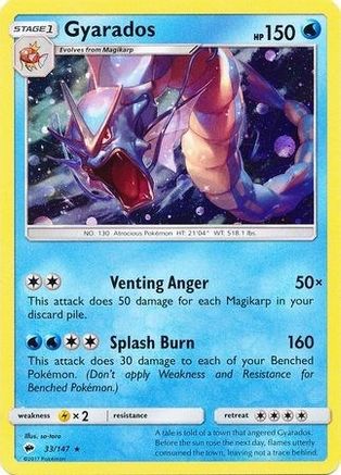 Gyarados (33/147) (Cosmos Holo) [Sun & Moon: Burning Shadows] | Dragon's Lair Comics and Fantasy Houston TX