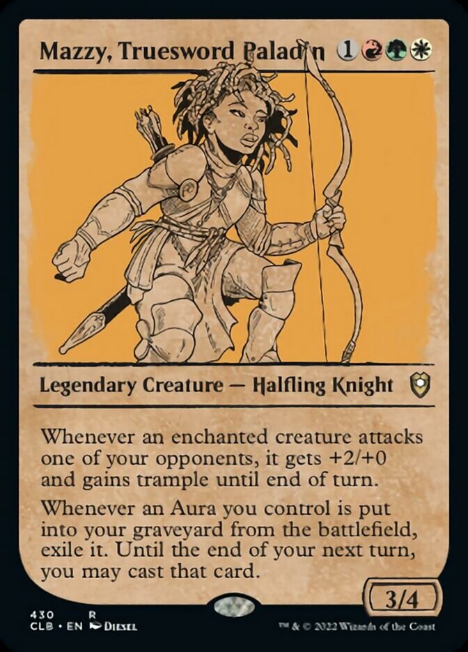 Mazzy, Truesword Paladin (Showcase) [Commander Legends: Battle for Baldur's Gate] | Dragon's Lair Comics and Fantasy Houston TX