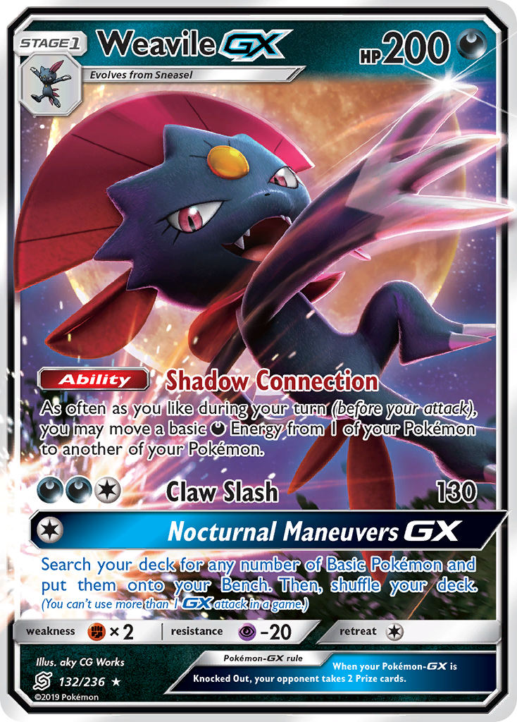 Weavile GX (132/236) [Sun & Moon: Unified Minds] | Dragon's Lair Comics and Fantasy Houston TX