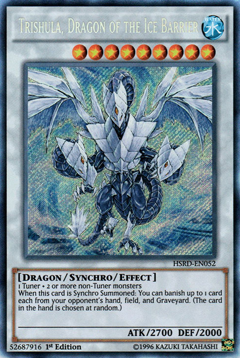 Trishula, Dragon of the Ice Barrier [HSRD-EN052] Secret Rare | Dragon's Lair Comics and Fantasy Houston TX