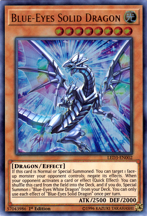 Blue-Eyes Solid Dragon [LED3-EN002] Ultra Rare | Dragon's Lair Comics and Fantasy Houston TX