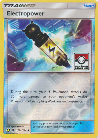 Electropower (172a/214) (League Promo) [Sun & Moon: Lost Thunder] | Dragon's Lair Comics and Fantasy Houston TX