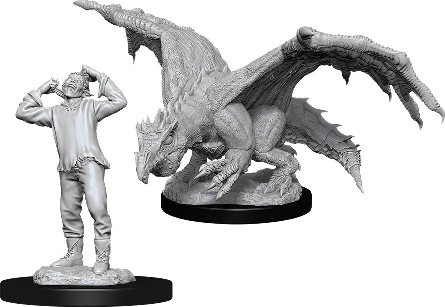 Wizkids Dungeons and Dragons Nolzur`s Marvelous Unpainted Miniatures: W11 Green Dragon Wyrmling & Afflicted Elf | Dragon's Lair Comics and Fantasy Houston TX