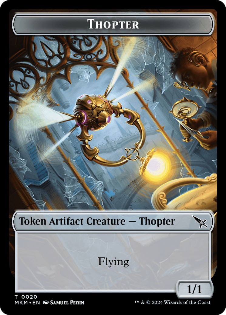 Thopter (0020) // Bat Double-Sided Token [Murders at Karlov Manor Tokens] | Dragon's Lair Comics and Fantasy Houston TX