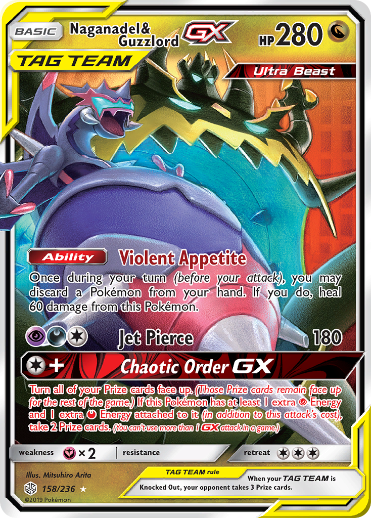 Naganadel & Guzzlord GX (158/236) [Sun & Moon: Cosmic Eclipse] | Dragon's Lair Comics and Fantasy Houston TX