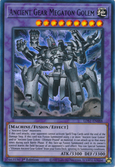 Ancient Gear Megaton Golem (Blue) [LDS1-EN088] Ultra Rare | Dragon's Lair Comics and Fantasy Houston TX