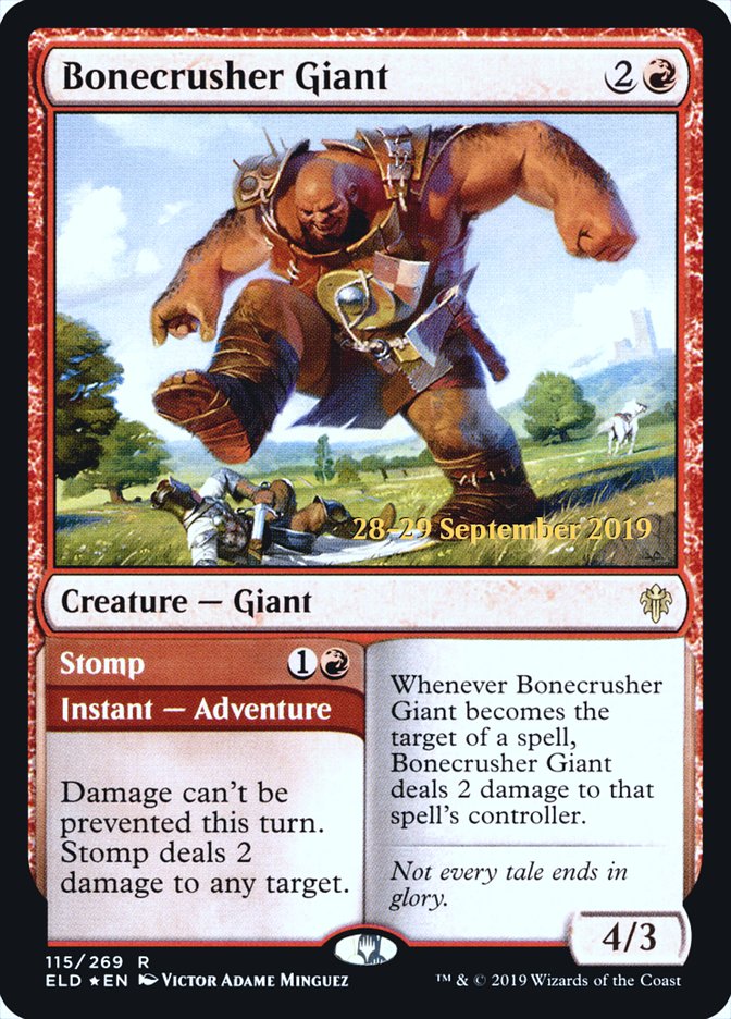 Bonecrusher Giant // Stomp [Throne of Eldraine Prerelease Promos] | Dragon's Lair Comics and Fantasy Houston TX