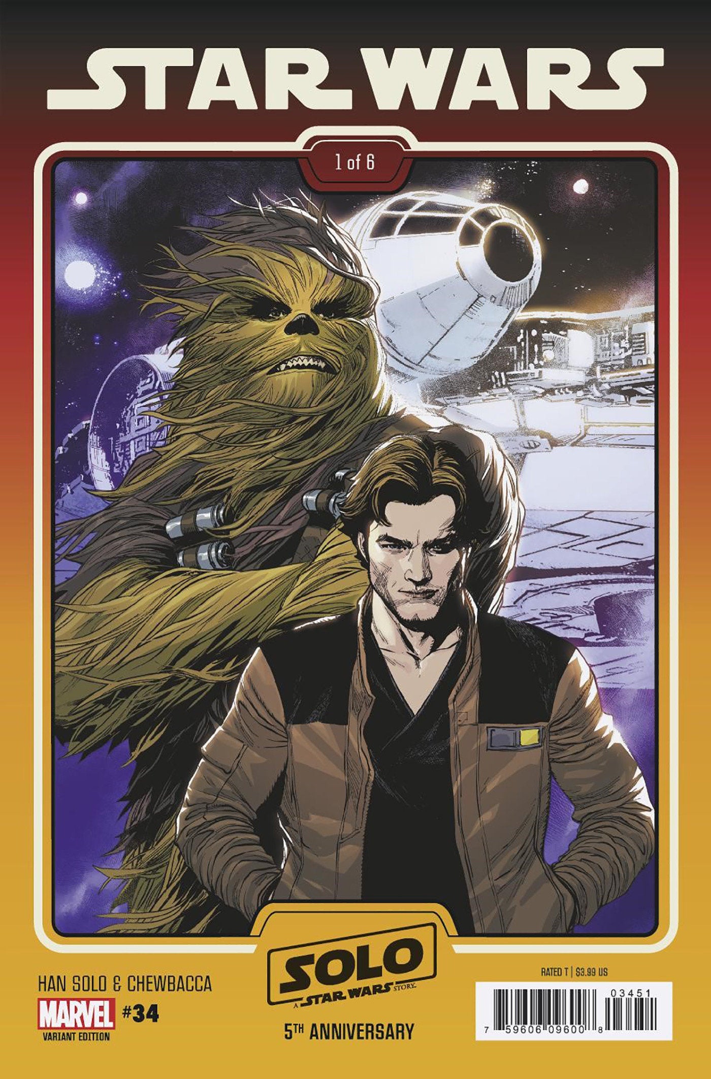 Star Wars 34 Leinil Yu Han Solo & Chewbacca Solo 5TH Anniversary Movie Variant | Dragon's Lair Comics and Fantasy Houston TX