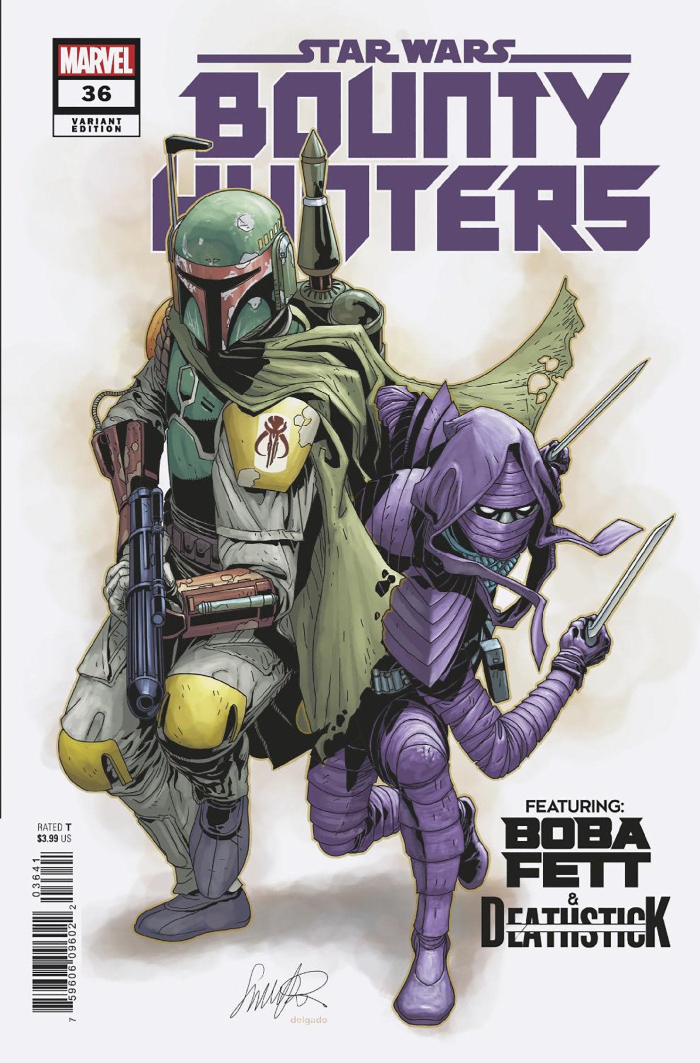 Star Wars: Bounty Hunters 36 Salvador Larroca  Boba Fett & Death Stick Variant | Dragon's Lair Comics and Fantasy Houston TX