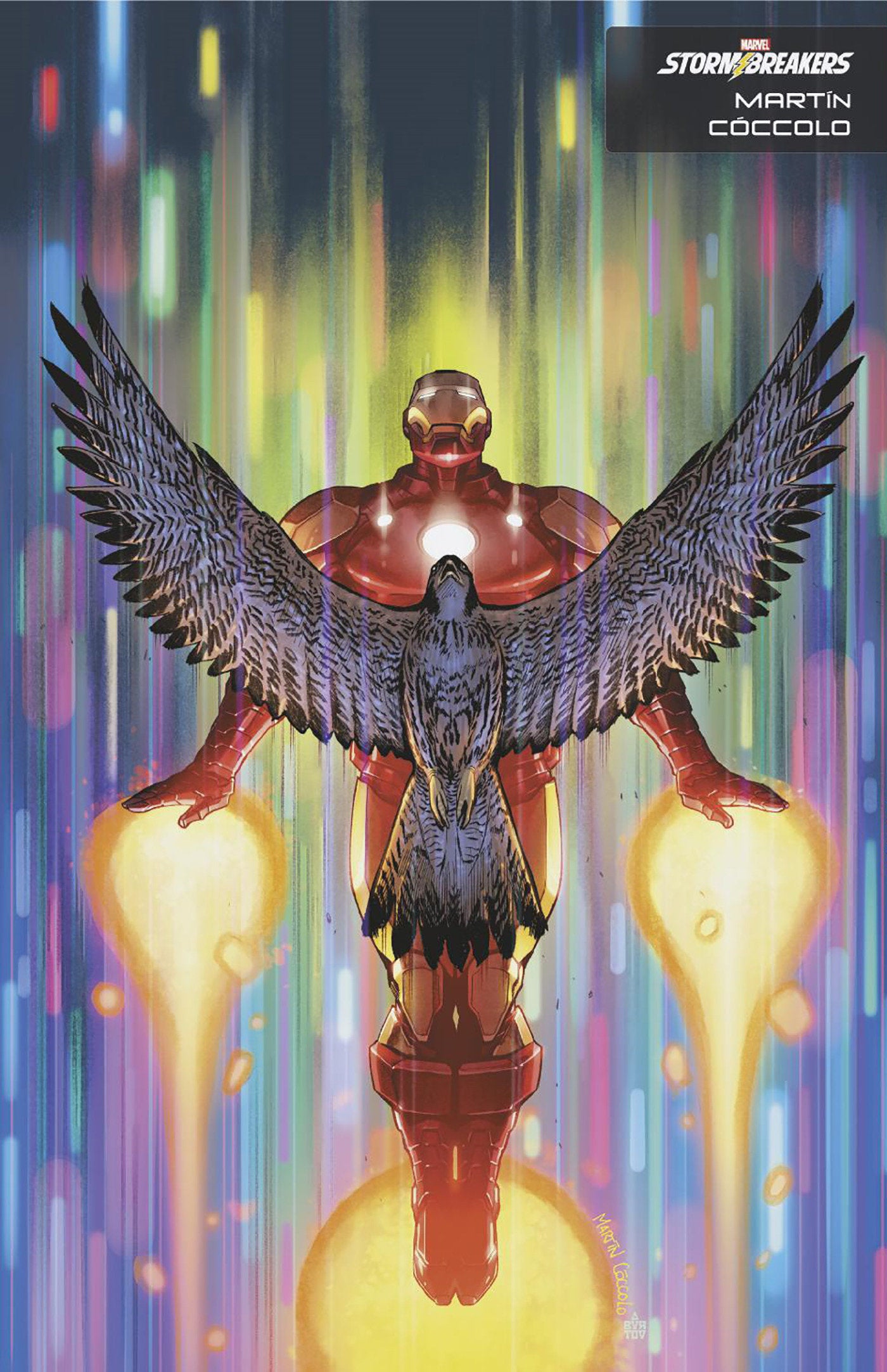 Invincible Iron Man 9 Martin Coccolo Stormbreakers Variant [Fall] | Dragon's Lair Comics and Fantasy Houston TX